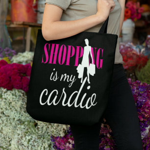 Tote Bag Shopping Est Mon Cardio Graphic Print (v2)