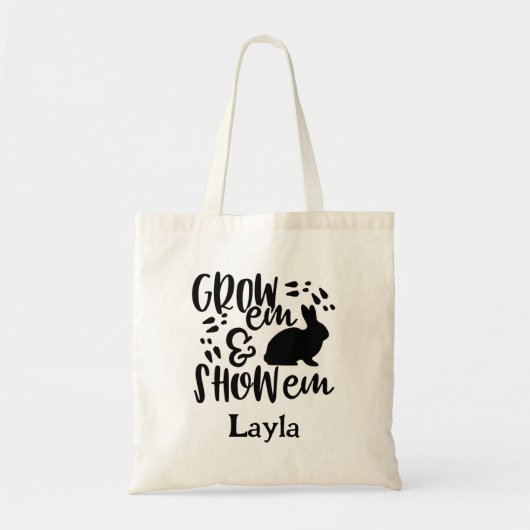Tote Bag Show Rabbit Custom Name (Devant)