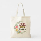 Tote Bag Si Vous N'Avez Rien De Génial À Dire Asseyez-Vous (Dos)