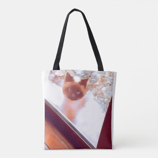 Tote Bag Siamese cat art (Dos)