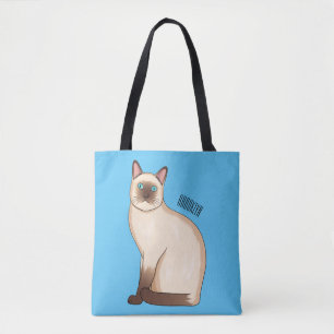 Tote Bag Siamese cat cartoon