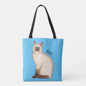 Tote Bag Siamese cat cartoon (Dos)