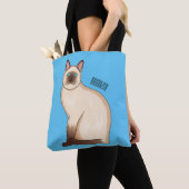 Tote Bag Siamese cat cartoon (De près)
