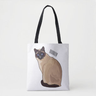 Tote Bag Siamese cat cartoon