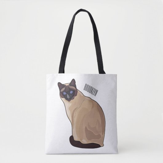 Tote Bag Siamese cat cartoon (Devant)