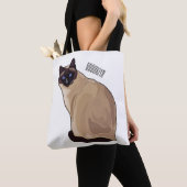 Tote Bag Siamese cat cartoon (De près)