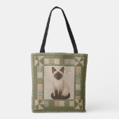 Tote Bag Siamese Cat Quilt Personalize (Dos)