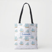 Tote Bag Siège d'été Mignons yachts à voile (Devant)