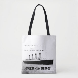 Tote Bag Signal de détresse sans fil Titanic CQD de MGY