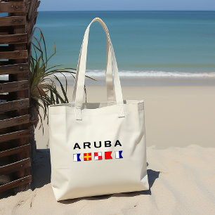 Tote Bag Signal Nautique Aruba drapeaux de couleur claire