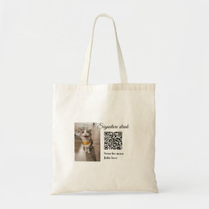 Tote Bag Signature boisson scanner QR code ajouter le nom d