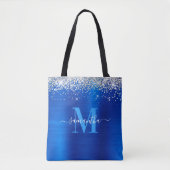 Tote Bag Signature Monogram Silver Parties scintillant Roya (Devant)