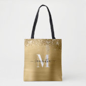 Tote Bag Signature Monogramme Glittery Gold Foil (Devant)