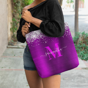 Tote Bag Signature Monogramme Parties scintillant Argent Ma