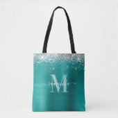 Tote Bag Signature Monogramme Parties scintillant en argent (Devant)