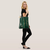 Tote Bag Signature personnalisée Emerald Green Gold Agate (Sur le modèle)