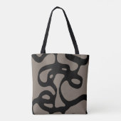 Tote Bag Signaux éloignés : Noir Abstrait et gris (Dos)
