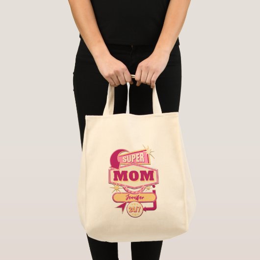 Tote Bag Signe 60s Diner Style Super Mom Diner (Devant (produit))