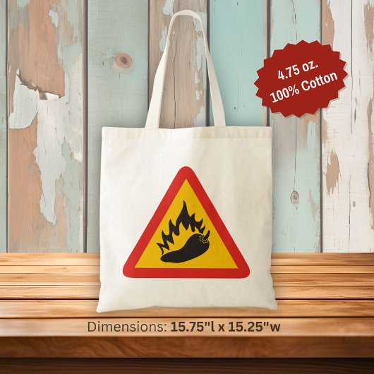 Tote Bag Signe de danger de piment chaud