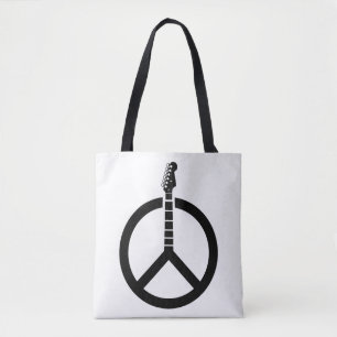 Tote Bag Signe de paix à la guitare