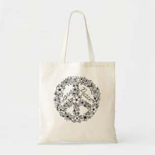 Tote Bag SIGNE DE PAIX AMOUR 60s les années 70 Halloween hi