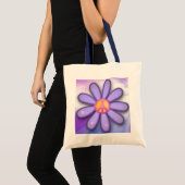 Tote Bag Signe de paix assez rose (Devant (produit))