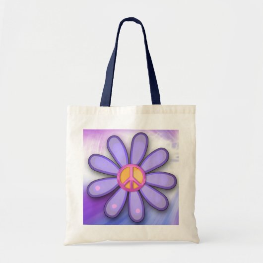 Tote Bag Signe de paix assez rose (Devant)