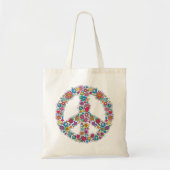 Tote Bag Signe de paix fleur (Devant)