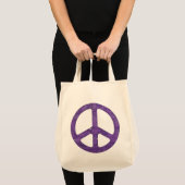 Tote Bag Signe de paix pourpre affligé (Devant (produit))
