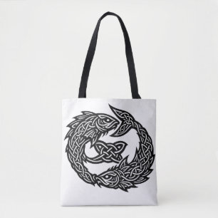 Tote Bag Signe des Poissons Celtique à Double-Courant Bur
