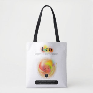 Tote Bag Signe moderne Zodiac Leo Citation Élément incend