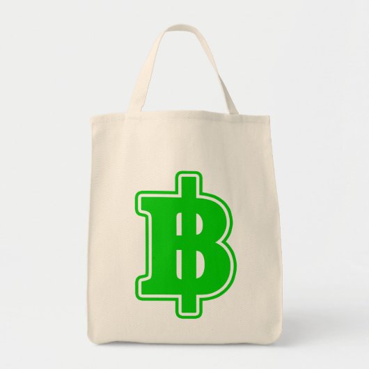 Tote Bag SIGNE VERT BAHT ฿ devises thaïlandaises ฿ (Devant)