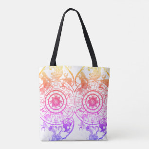 Tote Bag Signes astrologiques du zodiaque arc-en-ciel sur u