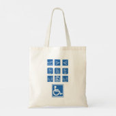 Tote Bag Signes d'accessibilité pour fauteuil roulant (Dos)