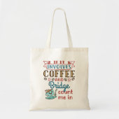 Tote Bag S'il s'agit de café et de pont carte mignonne jeu (Devant)
