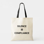 Tote Bag Silence Equals Conformité audacieuse protestation (Dos)