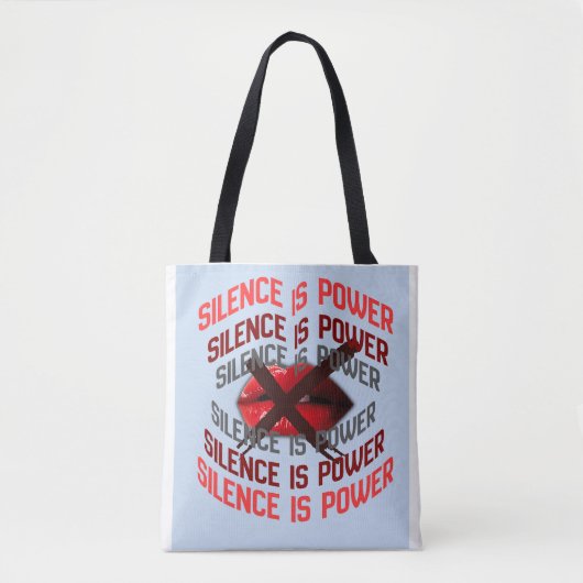 Tote Bag Silence Is Power Bold Typography Art (Devant)