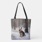 Tote Bag Silencieux Terrier Laisser Il Neige Noël (Dos)