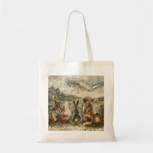 Tote Bag Silent Watching Whimsical Farmhouse Animals (Devant)