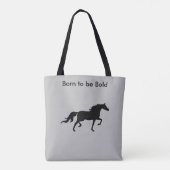 Tote Bag Silhouette de Cheval Noir Gras (Dos)