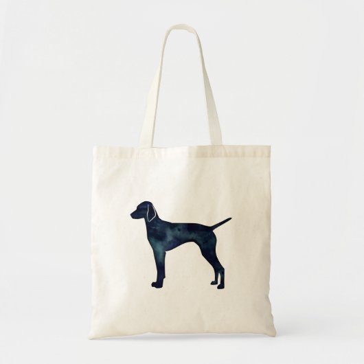 Tote Bag Silhouette de Chien Vizsla Noire Aquarelle (Devant)