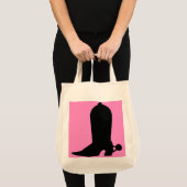 Tote Bag Silhouette de démarrage de la fille sur rose (Devant (produit))