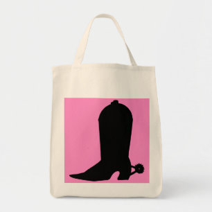 Tote Bag Silhouette de démarrage de la fille sur rose