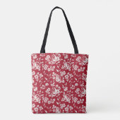 Tote Bag Silhouette de fleurs blanches sur arrière - plan r (Dos)