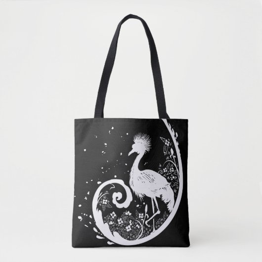 Tote Bag Silhouette de grue d'or (Devant)