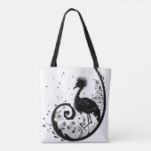 Tote Bag Silhouette de grue d'or (Dos)