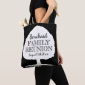 Tote Bag Silhouette de l'arbre de réunion de famille de nom (De près)