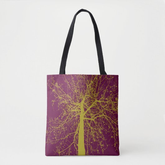 Tote Bag Silhouette de l'arbre d'hiver (Devant)