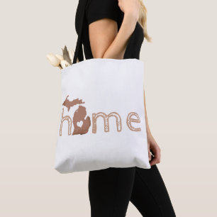 Tote Bag Silhouette de l'état du cuivre du Michigan avec le