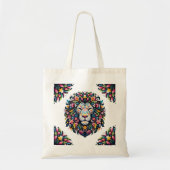 Tote Bag Silhouette de lion floral (Devant)